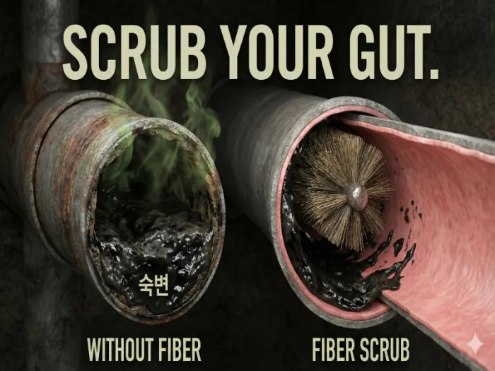 [경고] 넌 지금 니 똥을 '재흡수'하고 있다. 뱃속이 썩어 문드러지는 냄새 안 나냐? (식이섬유의 저주)