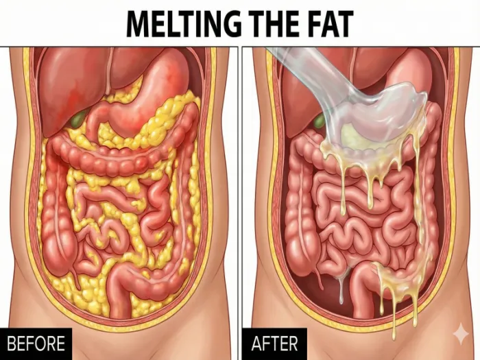 [충격] 뱃살 안 빠지는 이유? 네 내장 사이사이에 '노란 기름'이 껴서 굳어있기 때문이다. (이눌린의 진실)