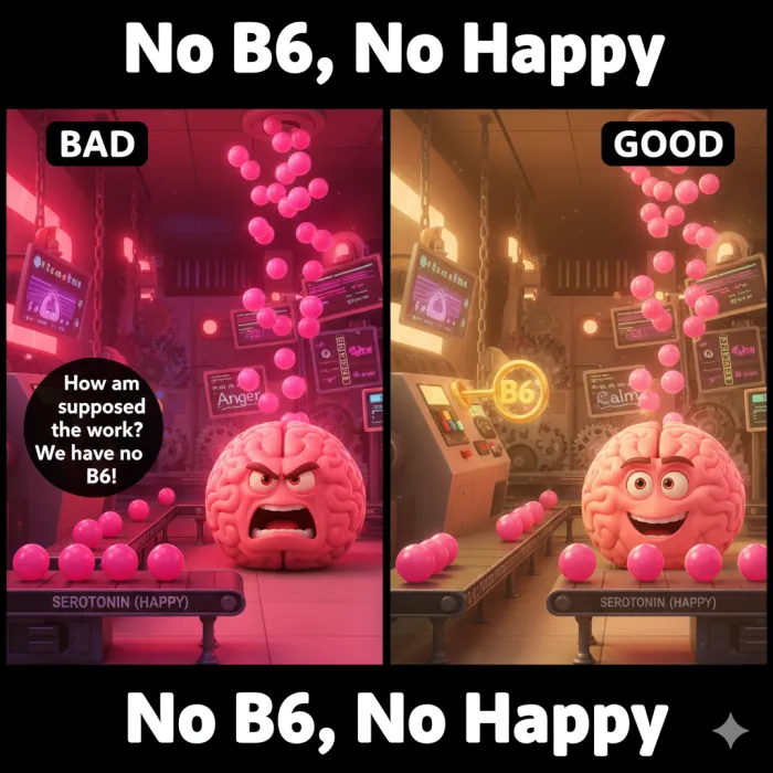 [팩트] 니 성격이 더러운 건 '인성' 탓이 아냐. 뇌 속에 '행복' 재료가 0이라서 그래 (비타민B6의 비밀)